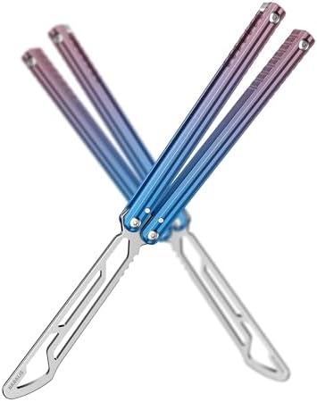 Nabalis Impulse Butterfly Knife Balisong Trainer for Practicing Flipping, Blunt Practice, No Edge Tool,Lightweight,Blue