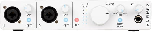 Arturia MINIFUSE2WH Minifuse2 Compact USB Interface White | White, 2 inputs, USB-C audio interface, 24-bit/192kHz, Preamps, Software bundle