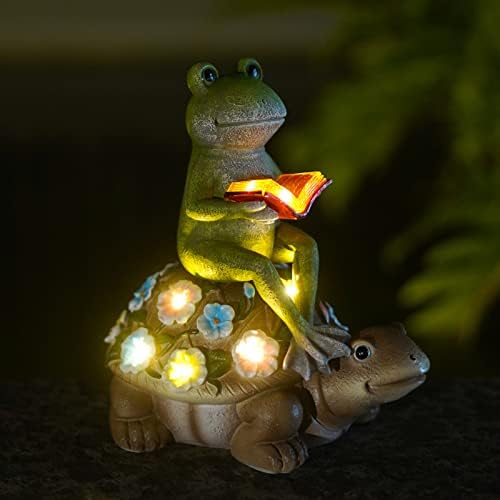Nacome Solar Garden Outdoor Statues Turtle with Succulent 7 LED Lights - Lawn Decor Patio, Balcony, Yard Ornament - Birthday for Women/Mom/Grandma