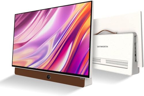 Skyworth 24-Inch Portable Smart Display with Google TV, 3-Hour Battery Life 24P100 Companion Series 1080P FHD, HDR10, Dolby Audio, LED, Bluetooth Remote, Built-in Chromecast and Google Assistant