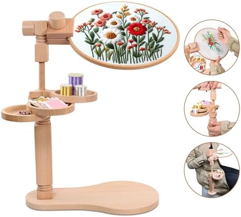 Purilite Select Adjustable Beech Wood Embroidery Hoop Stand