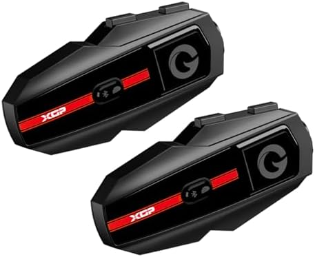 XGP X10 Mesh Motorcycle Bluetooth Headset – 10 Riders Group Intercom 3000m Range, Bluetooth 5.3 Helmet Communication System with Audio Multitasking, Music Sharing & IP67 Waterproof (2 Pack) - PuriLite