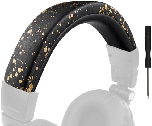 SOULWIT Protein Leather Headband Cover for Audio Technica ATH M50, M50X, M50XWH, M50XBT, M50XBT2, M50S/LE, M50xSTS Headphones, Replacement Headstrap Pad Repair Part (Black)