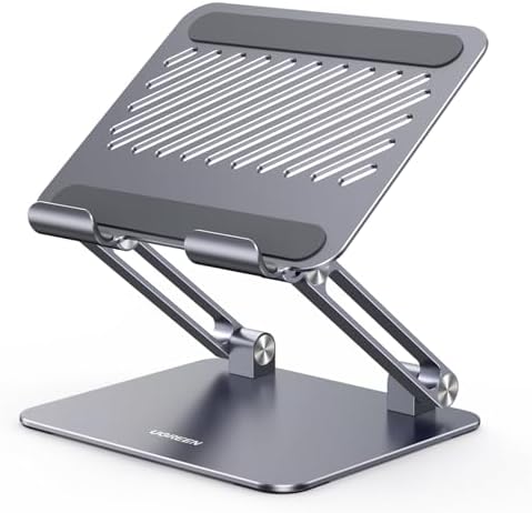 UGREEN Tablet Stand Holder for Desk, Aluminum Desktop Dock Adjustable Foldable Riser Compatible with iPad Pro 12.9, 9.7, 10.5, iPad Air, iPad mini, Surface Pro, Galaxy Tab, Black