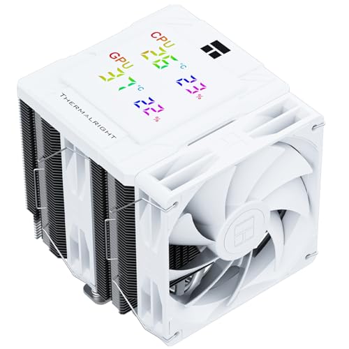 Thermalright Peerless Assassin 120 Digital ARGB Black CPU Air Cooler, Digital Screen Top Cover,6 Heatpipes Computer CPU Cooler, for AM4/AM5,Intel LGA1700/1851/1150/1151/1200,PC Cooler-Black ARGB