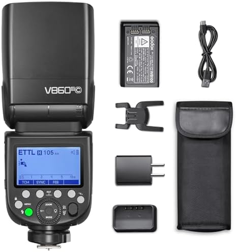 Godox V860III-N Flash for Nikon Camera Flash Speedlite Speedlight 7.2V/2600mAh Li-ion Battery, 2.4G Wireless HSS 1/8000 1.5s Recycle Time 10 Levels LED Modeling Light for Nikon (Upgraded V860II-N)