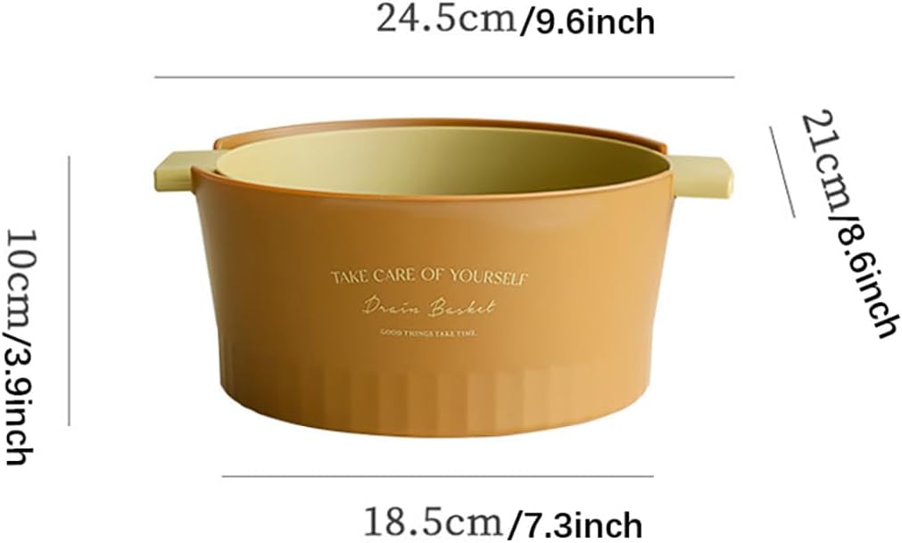 Kitchen Washbas Food Strainer Drain Basket Rotating Drainer Double-Layer Basin Vegetable Fruit Washing Strainer