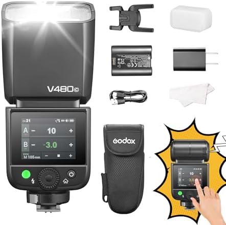 GODOX V480 TTL Camera Flash with GN50,2.4GHz Wireless Speedlight,with Rechargeable Battery (for Nikon)