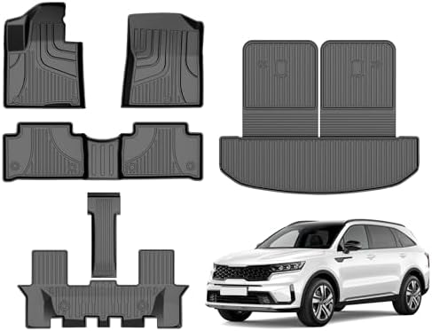 AOMSAZTO Floor Mats & Trunk Mat for 2024 2025 Chevy Equinox EV (Non Fuel),TPE All Weather Protection 2 Rows Car Floor Liners with Cargo Liner for Chevrolet Equinox EV (Non Fuel)