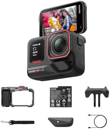Insta360 Ace Pro 2 Standard Bundle - 8K Waterproof Action Camera Co-Engineered with Leica, 1/1.3" Sensor, Dual AI Chip, Leading Low Light, Superior Audio, Flip Screen & AI Editing for Vlogs