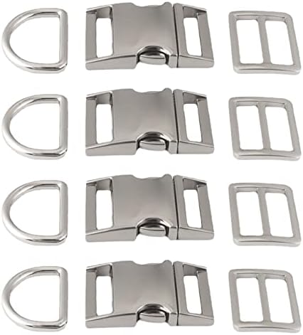 aoozleny 4 sets Buckles Hook Clip, D Dee Ring Side Release Adjustor Triglides Pet Dog Collar Buckles
