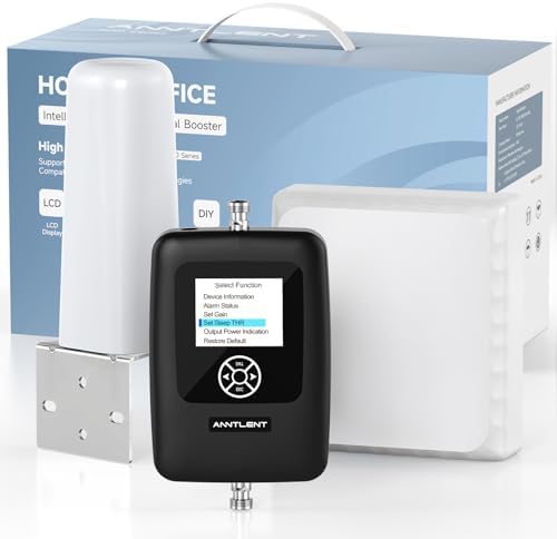 ANNTLENT Cell Phone Signal Booster for House 3G 4G LTE 5G Compatible with All Carriers on Band 25/2/66/4/7/5/12/17, Cell Booster with Omni Antenna and LCD Display, APP Adjust | ISED Approved