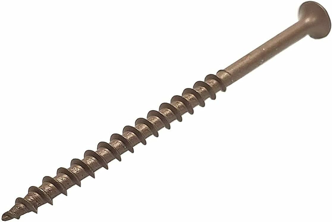 #8 x 3" Deck Screws | Square Drive | Bugle Head | Brown Ruspert | 100pcs Box
