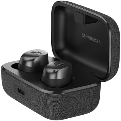 Sennheiser Momentum True Wireless 4 Smart Earbuds with Bluetooth 5.4, Crystal-Clear Sound, Comfortable Design, 30-Hour Battery Life, Adaptive ANC, LE Audio and Auracast - Black Graphite