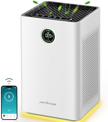 Jafända Air Purifiers for Home Large Room,Smart WiFi and Alexa Control, H13 True HEPA Filter Air Cleaner with Activated Carbon,22db, 1190 sq.ft, Remove Dust Pollen Smoke Odors