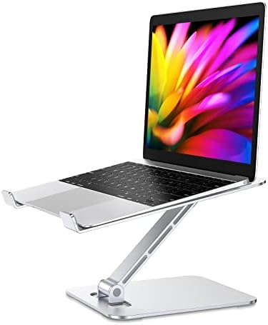 Zewwen Laptop Stand for Desk, Ergonomic Adjustable Foldable Computer Stand with Heat-Vent, Aluminium Alloy Laptop Riser Compatible with MacBook Air, Pro, Dell XPS, Samsung, 10”-16"