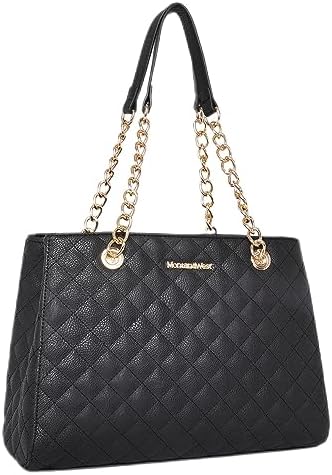 Montana West Quilted Chain Shoulder Bag for Women Medium Handbag Tote Purse - PuriLite