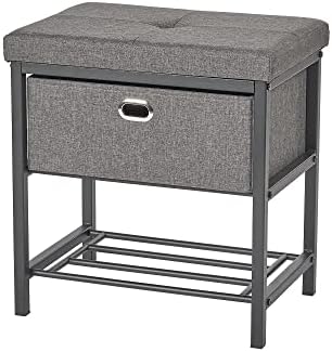 Neatfreak Storage Bench With Drawer - Entryway Seat With Shoe Rack - Home Decor Stool for Mudroom, Foyer or Foot Rest - 13 x 18 x 19 Inch