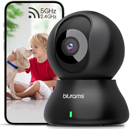 blurams Security Camera, 2K Indoor Camera 360-degree Pet Camera for Home Security w/ Motion Tracking, Phone App, 2-Way Audio, IR Night Vision, Siren, Works with Alexa & Google Assistant,White