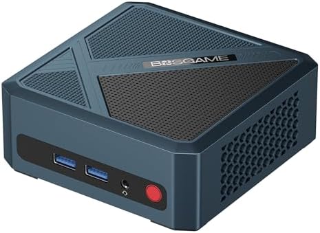 BOSGAME Mini PC P4, Desktop Computers Ryzen 7 5825U PC, Dual LAN Mini Gaming PC,16GB DDR4 RAM, 512GB NVMe SSD, 4K Triple Display, Wi-Fi 6E, Bluetooth 5.2