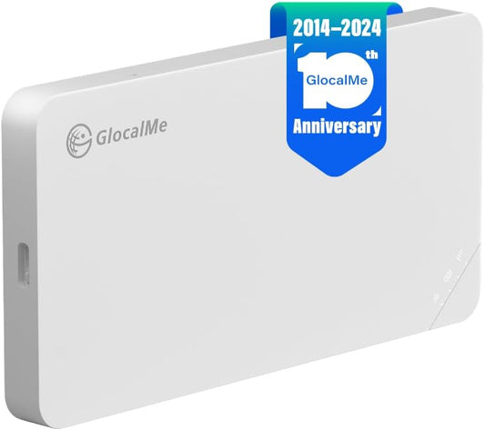 GlocalMe U3 4G LTE Mobile Hotspot with Global 1GB Data, Portable WiFi Hotspot for Travel in 200+ Countries, No SIM Card Needed, 10 Connected Devices, Pocket WiFi Device (U3 White)