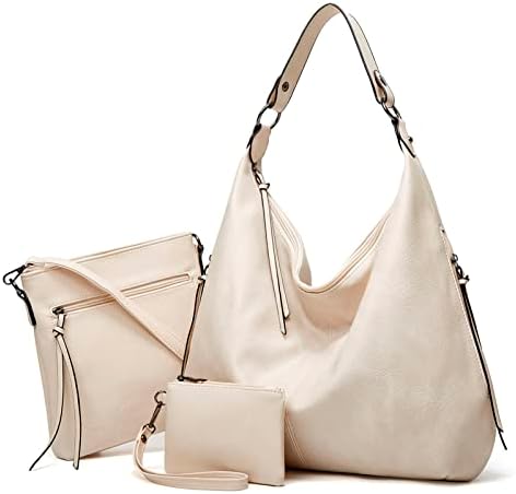 Ashioup Hobo Bags for Women Soft PU Leather Shoulder Bag Vintage Slouchy Handbag with Zipper - PuriLite