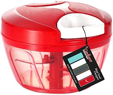 Cambom Manual Food Chopper Vegetable Cutter, Hand String Vegetable Chopper Onions Cutter for Vegetable Fruits Nuts BPA Free Food Safe Material, 550ml Gray
