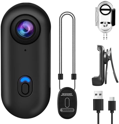 OBEST 360° Action 1080P Underwater Camera, Portable Mini Waterproof WiFi Camera 120° Wide Angle Action Camera for Cycling, Daily Vlog, Outdoor Sports 150° DV Helmet Camera (Black)