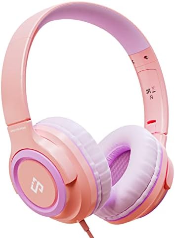 INFURTURE Kids Headphones for School Travel, 94dB Safe Volume Limited, HD Mic Stereo Sound Over-Ear Girls Boys Headphones for Kid, Foldable 3.5mm and USB-C Wired Headphones for iPad Computer