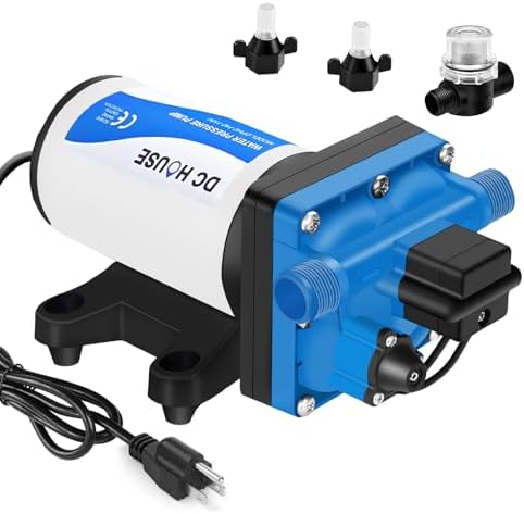 DC HOUSE 12V RV Fresh Water Pump 3.0GPM 45 PSI 12Volt DC Water Pressure Diaphragm Pump On Demand for Camper Trailer Off-Grid Cottage Yacht House