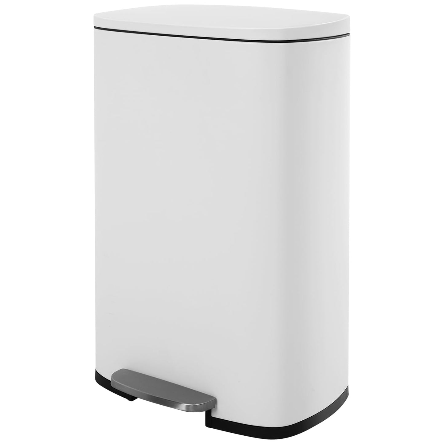 13 Gallon/50 L Garbage Can Kitchen Trash Can with Lid for Office Bedroom Bathroom Step Trash Bin Fingerprint-Proof Brushed Stainless Steel
