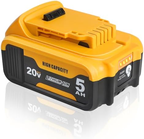 AMICROSS 2 Pack 20V 5000mAh Battery Replacement for Dewalt 20V Battery Compatible with DCB206 DCB200 DCB201 DCB204 20 Volt Lithium-Ion MAX DCD/DCF/DCG Series Cordless Tools & Chargers DCB112 DCB115
