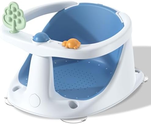 Baby Bath Seat for Babies 6 Months & Up, Non-Slip with Suction Cups, Safe & Comfortable Infant Bath Seat for Bathtub, Grey