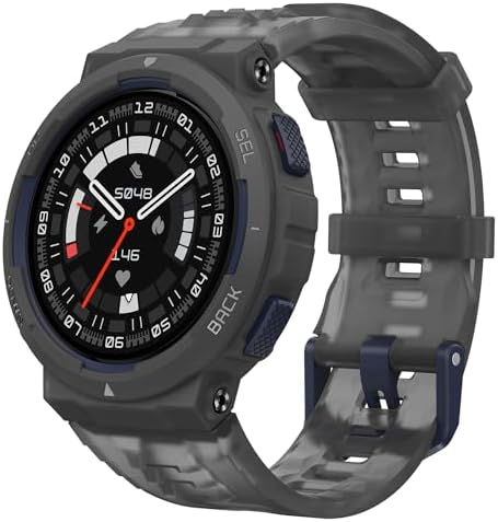 Amazfit Active Edge Smart Watch with Stylish Rugged Sport & Fitness Design, GPS, AI Health Coach for Gym, Outdoor, Workouts & Exercise, 16 Days Battery, 10 ATM Water Resistant, Lava Black