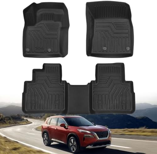 AOMSAZTO Floor Mats & Trunk Mat for 2024 2025 Chevy Equinox EV (Non Fuel),TPE All Weather Protection 2 Rows Car Floor Liners with Cargo Liner for Chevrolet Equinox EV (Non Fuel)
