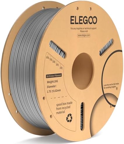 ELEGOO PLA+ Filament 1.75mm Black 4KG, PLA Plus 3D Printer Filament, Dimensional Accuracy +/- 0.02 mm, Tough & High Strength, Fit for Most FDM Printers(1KG/Spool, 2.2 lbs)