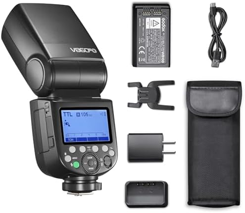 Godox V860III-N Flash for Nikon Camera Flash Speedlite Speedlight 7.2V/2600mAh Li-ion Battery, 2.4G Wireless HSS 1/8000 1.5s Recycle Time 10 Levels LED Modeling Light for Nikon (Upgraded V860II-N)