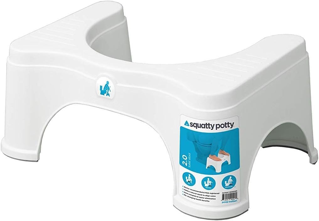 Squatty Potty Original Toilet Stool 2.0 Base 7", White, 1 Count