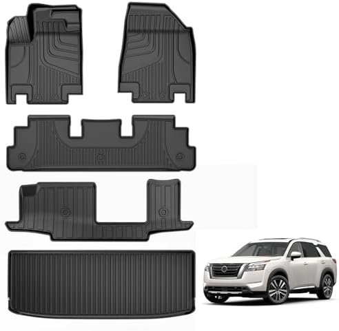 AOMSAZTO Floor Mats & Trunk Mat for 2024 2025 Chevy Equinox EV (Non Fuel),TPE All Weather Protection 2 Rows Car Floor Liners with Cargo Liner for Chevrolet Equinox EV (Non Fuel)
