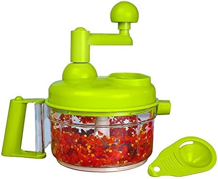 Cambom Manual Food Chopper Vegetable Cutter, Hand String Vegetable Chopper Onions Cutter for Vegetable Fruits Nuts BPA Free Food Safe Material, 550ml Gray