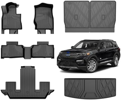 AOMSAZTO Floor Mats & Trunk Mat for 2024 2025 Chevy Equinox EV (Non Fuel),TPE All Weather Protection 2 Rows Car Floor Liners with Cargo Liner for Chevrolet Equinox EV (Non Fuel)