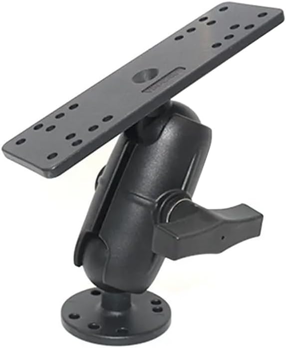 Strg Kayak Fish Finder Mount with 1.5" C Size Ball Rectangular Plate and Round Base, 3.75" Medium Arm Fish Finder Mount Boat Marine Electronic Mounts for Garmin, Lowrance and More Fish Finders
