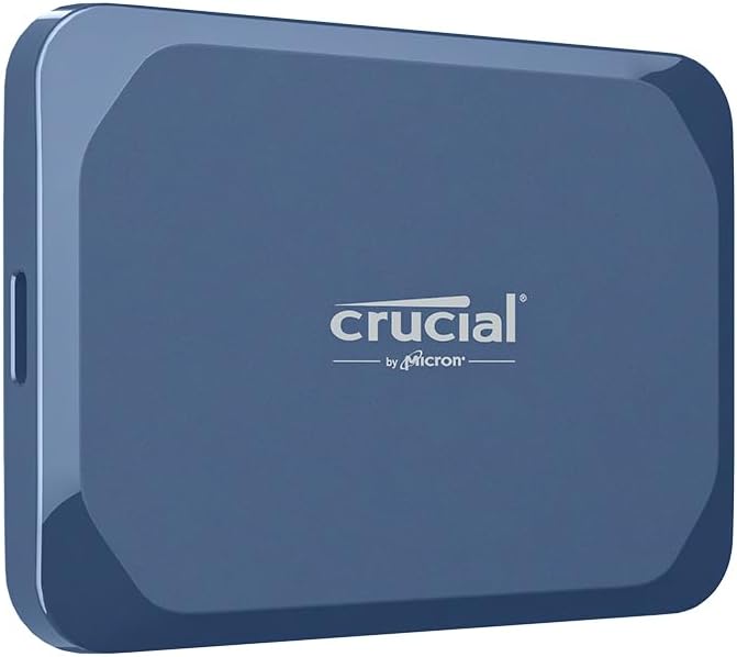 Crucial X10 4TB Portable SSD, Up to 2,100MB/s, USB 3.2 USB-C, External Solid State Drive, Compatible with Windows, Mac & Android, Durable Storage for Games, Photos & Files, Blue - CT4000X10SSD9-02