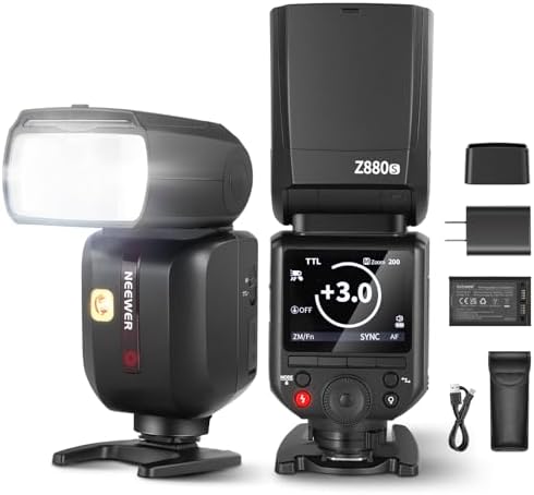NEEWER Z880-C 2.4G 76Ws TTL Camera Flash Speedlite Compatible with Canon, Upgraded UI, Adjustable Modeling Lamp, TTL/M Quick Switch TCM Key, 1/8000s HSS 7.4V/2600mAh Battery 480 Full Power Flash