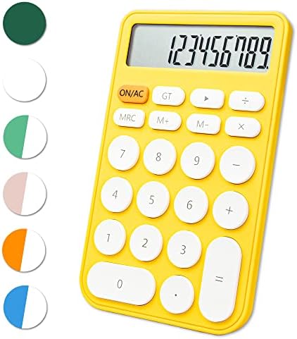 VEWINGL Mechanical Switch Calculator, 12 Digit Large LCD Display and Buttons, Great for Everyday Life and Basic Office Work, with Battery