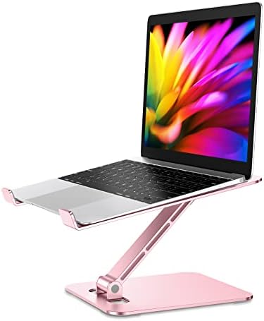 Zewwen Laptop Stand for Desk, Ergonomic Adjustable Foldable Computer Stand with Heat-Vent, Aluminium Alloy Laptop Riser Compatible with MacBook Air, Pro, Dell XPS, Samsung, 10”-16"