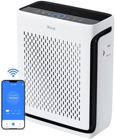 LEVOIT Air Purifiers with Washable Filters for Large Room Bedroom Home, Smart WiFi Air Quality Monitor, HEPA Sleep Mode and Auto Mode, Removes Pet Hairs, Allergies, Pollen, Smoke, Dust, Vital100S