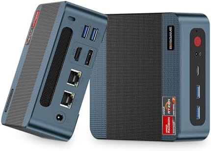 BOSGAME Mini PC P4, Desktop Computers Ryzen 7 5825U PC, Dual LAN Mini Gaming PC,16GB DDR4 RAM, 512GB NVMe SSD, 4K Triple Display, Wi-Fi 6E, Bluetooth 5.2