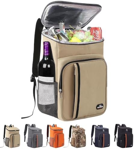 Bagtopia Camping Cooler Backpack 25 Cans, Leak Proof Insulated Thermal Bag, Beach Travel Picnic Lunch Backpack for Men Women
