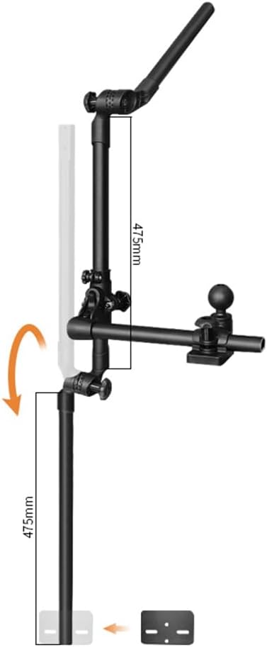 Strg Transducer Bracket with Fish Finder Mount for Kayak/Boat, Livescope Fish Finder Transducer Mount for Garmin/Lowrance, Compatible with RAM Mounts C Size/1.5'' Double Socket Arm (Foldable)